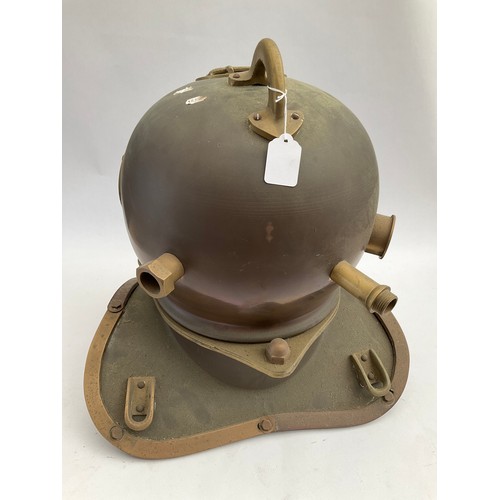 8090 - A reproduction brass and copper diving helmet, for decorative purposes