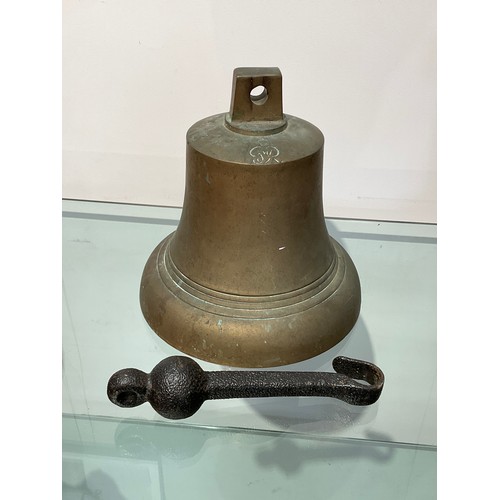 8015 - A George VI stamped ship’s bell, 23.5cm high, with clapper