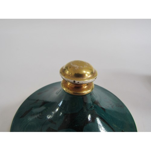 7030 - PORTMEIRION: A rare malachite range lidded jar designed by Susan Williams-Ellis in 1959, 17cm high