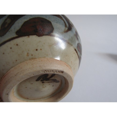 7078 - BERNARD LEACH (1887-1979) (ARR) A St Ives Pottery lidded preserve pot with painted detail. St Ives s... 