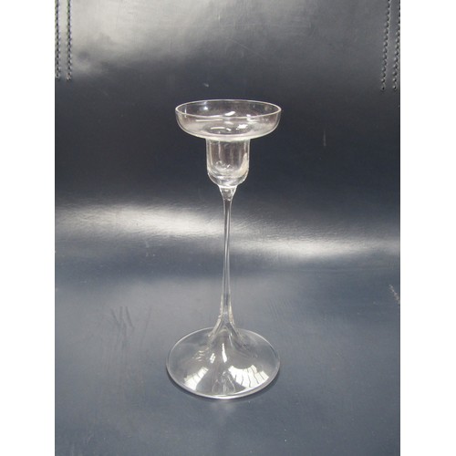 7237 - A Dartington 'D71' rare candlestick in clear glass on tulip base 19cm high (See page 41, Dartington ... 