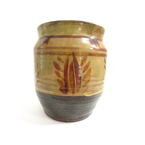 7061 - MICHAEL CARDEW (1901-1983) (ARR) A Winchcombe studio pottery earthenware vase, ochre glaze with pain... 