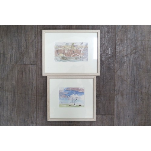 7575 - MARY POTTER OBE (1900-1981): Two framed and glazed pencil and watercolour sketches on paper, one of ... 