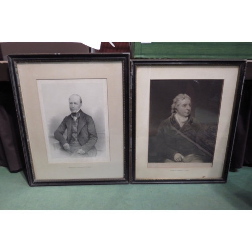 4444 - Two framed and glazed engravings, one of George Hibbert Esq (engraved by James Ward), 37cm x 28cm im... 