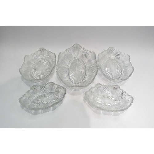 4433 - A set of five early 19th Century Regency cut glass dishes  (R)  £40