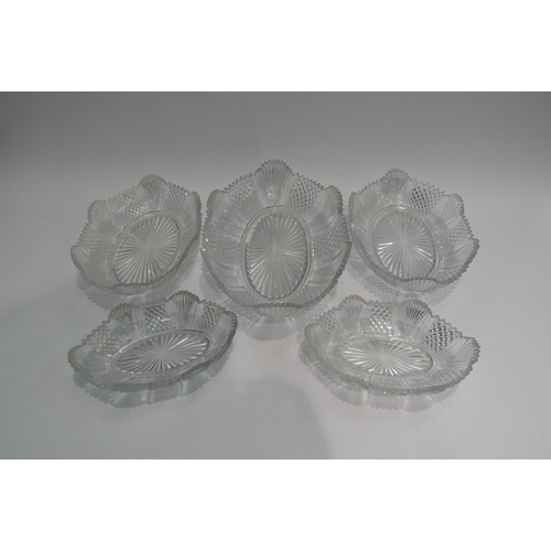 4433 - A set of five early 19th Century Regency cut glass dishes  (R)  £40