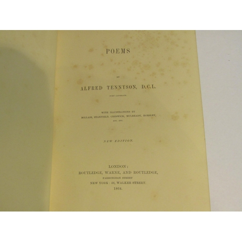 4041 - Three 19th Century volumes including Tennyson's Poems, 1864, illustrations by J.E. Millais, D.G. Ros... 