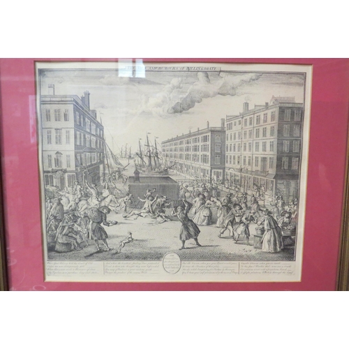 4049 - Two monochrome prints of London Landmarks: Royal Exchange and Billingsgate. Both framed and glazed. ... 