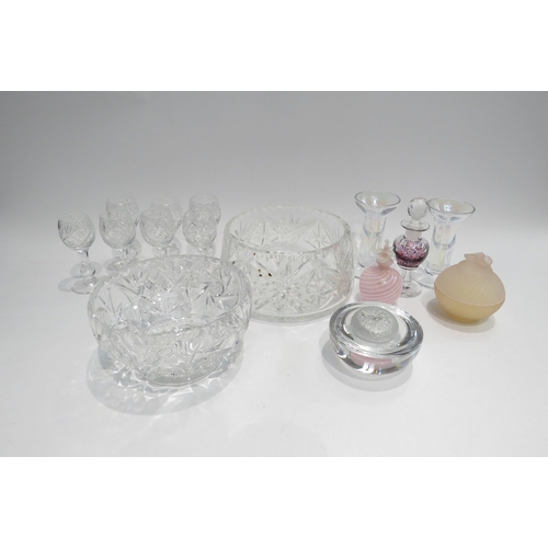 4303 - A selection of crystal glass including fruit bowls and liqueur glasses, Venetian perfume bottles, ca... 