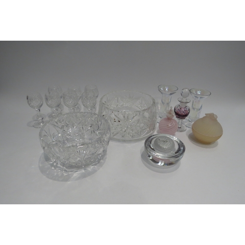 4303 - A selection of crystal glass including fruit bowls and liqueur glasses, Venetian perfume bottles, ca... 