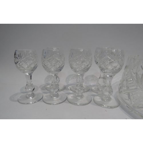 4303 - A selection of crystal glass including fruit bowls and liqueur glasses, Venetian perfume bottles, ca... 