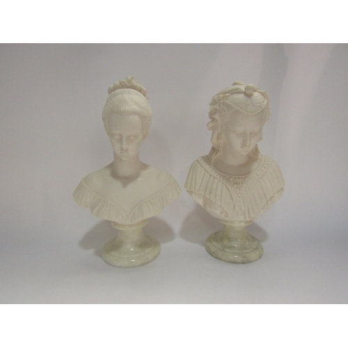 4275 - Two reproduction stone busts, signed verso: A Giannelli, tallest 24.5cm