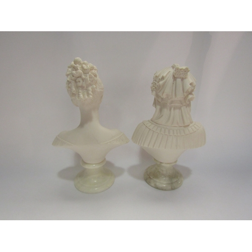 4275 - Two reproduction stone busts, signed verso: A Giannelli, tallest 24.5cm