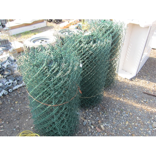 3434 - Three rolls of coated chain-link fencing