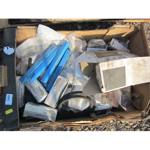 3441 - A box of tractor spares and drill bits   (R)