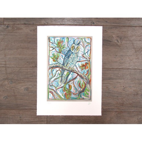 7580 - BILLY CHILDISH (b.1959) 'Reunion Owl' from the Ghosts of Gone Birds series, limited edition screenpr... 