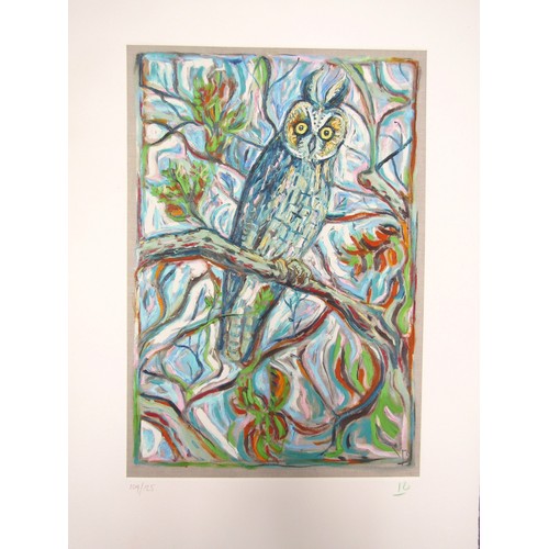 7580 - BILLY CHILDISH (b.1959) 'Reunion Owl' from the Ghosts of Gone Birds series, limited edition screenpr... 