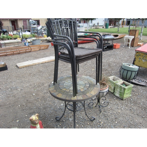 3551 - A tiled top garden table with four chairs   (E)  £20-30