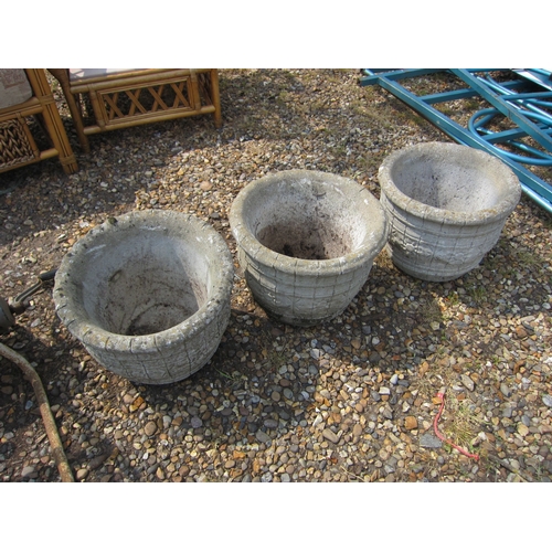 3568 - Three composition barrel effect planters