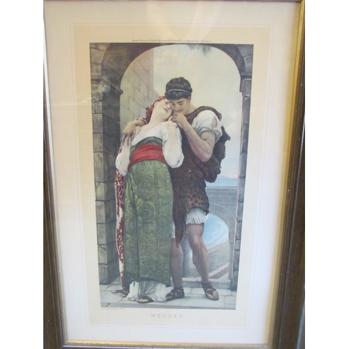 4023 - Two etching style prints depicting couples, 