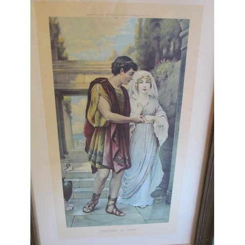 4023 - Two etching style prints depicting couples, 