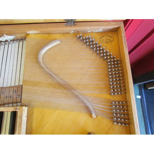 4024 - A 1970's clavichord, cased in oak, by Brian Joseph Summers, an aircraft engineer, built in 1974, wit... 