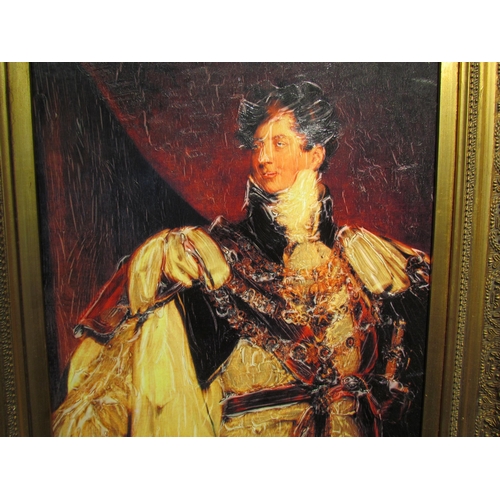 4030 - A gilt and gesso framed portrait of George IV, 49.5cm x 39cm image size