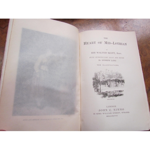 4039 - Fifteen volumes Waverley Novels, large text Border Edition circa1898/9 by Sir Walter Scott, ageing t... 