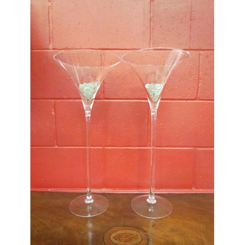 4172 - A pair of oversized cocktail/martini glasses, 59cm tall