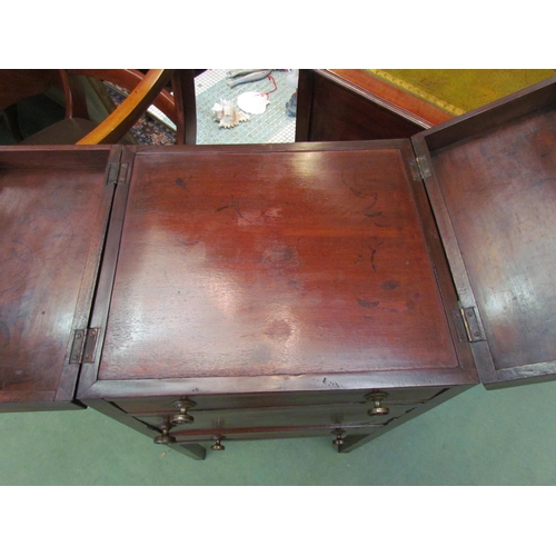 4201 - A George III mahogany gentleman's nightstand/washstand with two drawers and brass carrying handles