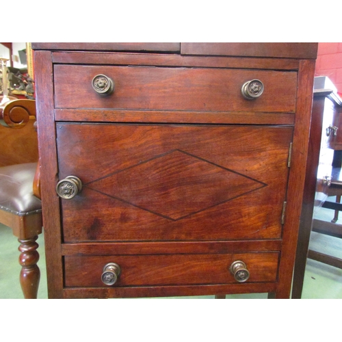 4201 - A George III mahogany gentleman's nightstand/washstand with two drawers and brass carrying handles