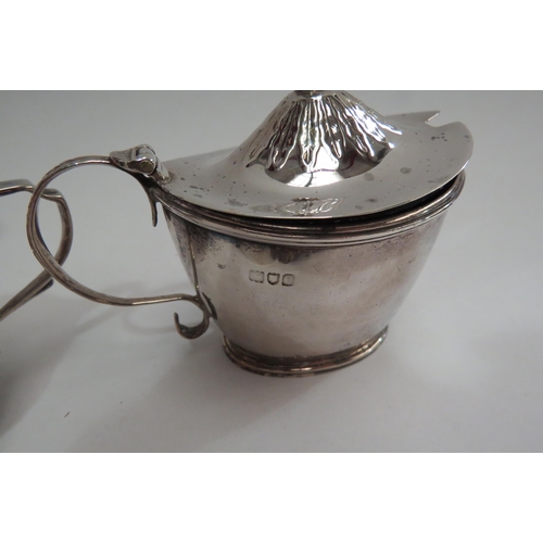 4341A - A selection of silver including decanter labels, Shell dish stamped Sheffield, mustard pot stamped L... 