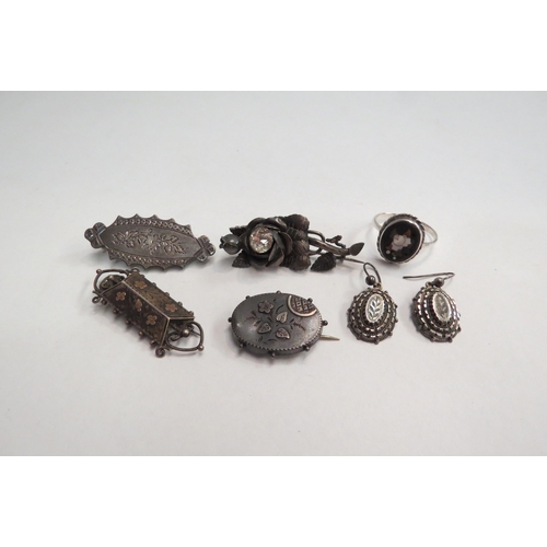 4395 - A quantity of silver and white metal jewellery including paste set brooch, earrings, etc