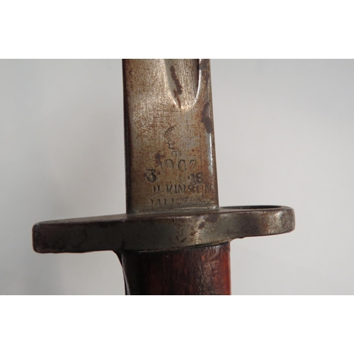 4422 - A 1907 patent British bayonet bearing March 1918 stamp, tip blunt