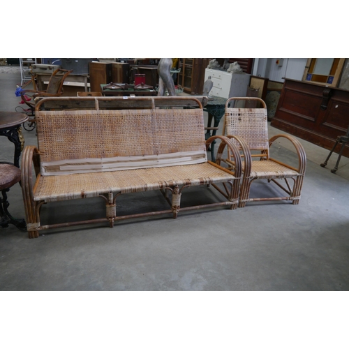 2335 - A 1930's Art Deco style wicker sofa and chair