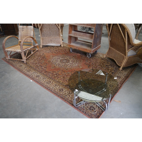 2255 - A Kesham peach and yellow rug 195 x 296 cm   (R) £40