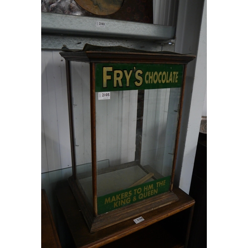 2123 - A painted Frys chocolate glass display cabinet   (R) £100