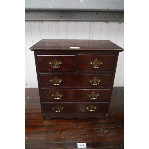 2148 - An Edwardian apprentice chest of 2/3 drawers