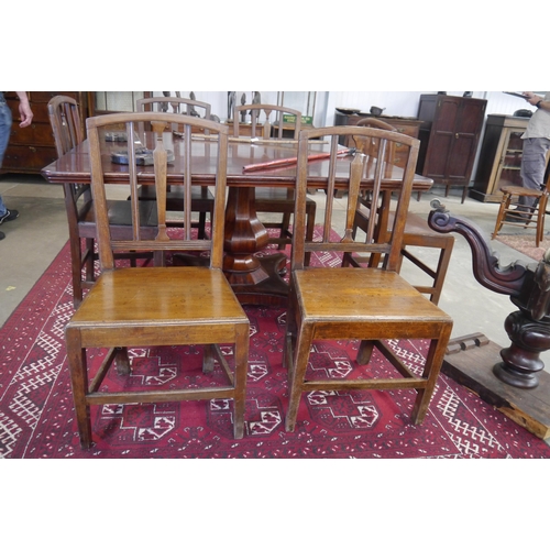 2197 - A set of six 19th Century mahogany dining chairs, candlesticks, basket and two others