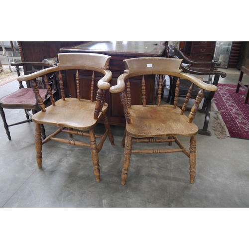 2269 - A pair of Victorian oak Captains chairs   (R) £100