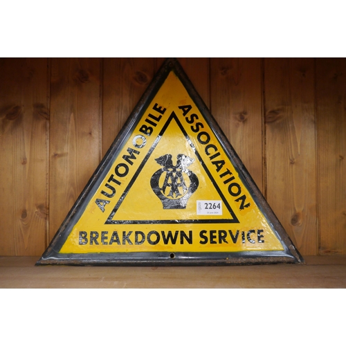 2313 - An enamel sign with later painted lettering 'AA Breakdown Service'   (R) £35