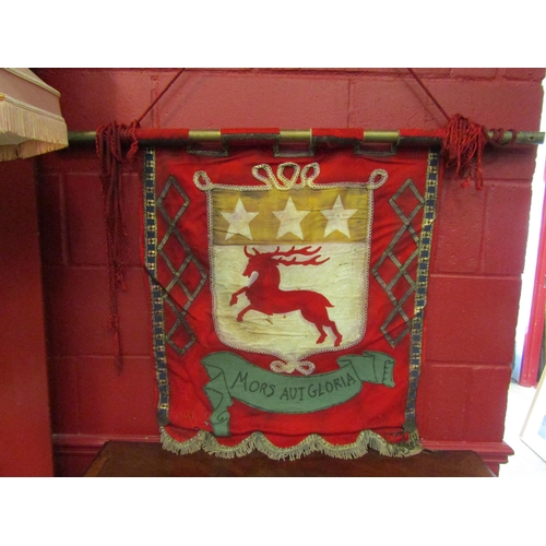 4171 - A handmade military embroidered banner, 80cm x 70cm