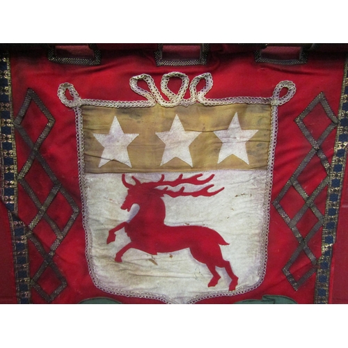 4171 - A handmade military embroidered banner, 80cm x 70cm