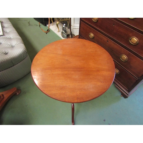 4233 - A mahogany circular tilt-top wine table on baluster turned column and tripod base, 68.5cm tall x 49c... 