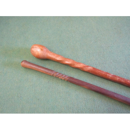 4248 - A Zulu fighting stick and ceremonial knobkerrie, given to the vendor in Southern Africa 45 years ago