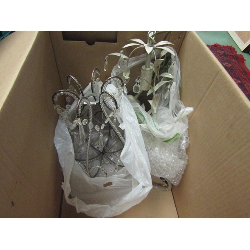 4260 - A box containing three chandeliers     (E) £10-20