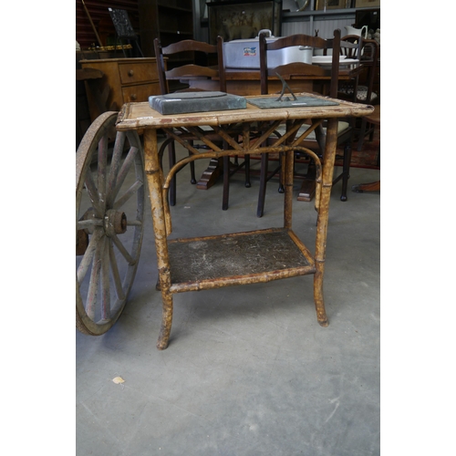 2003 - A Victorian bamboo two tier side table