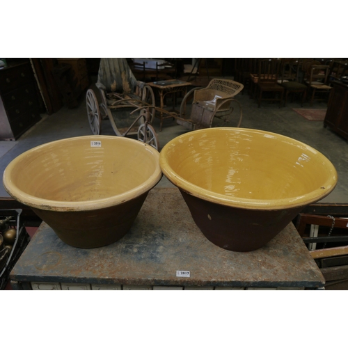 2016 - Two 19th Century Dairy bowls, one drilled