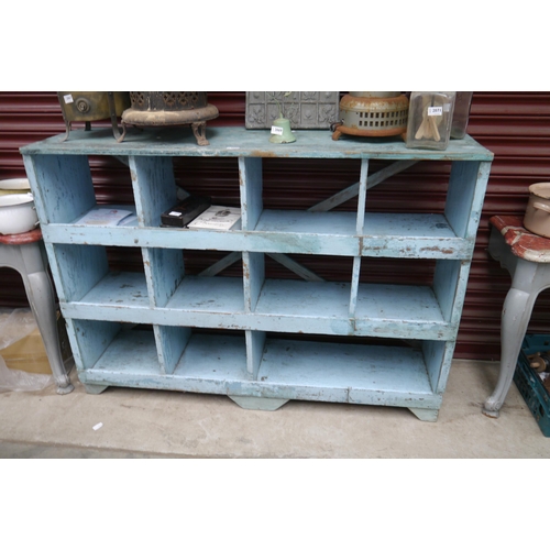 2072 - An Indian hardwood pidgeon hole bookcase 150cm x 106cm