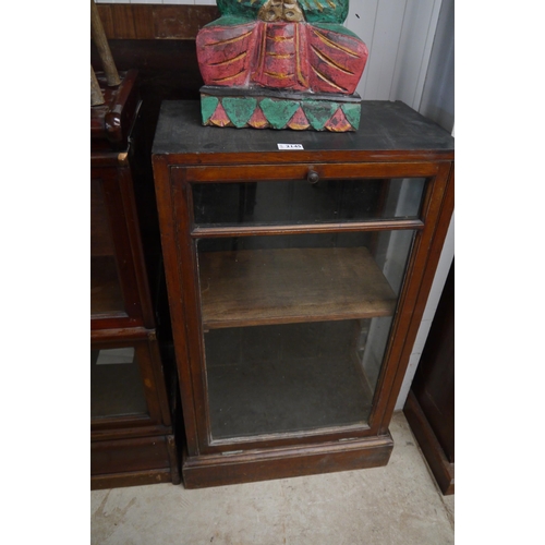 2145 - A mahogany counter top display unit with drop front   (R) £70